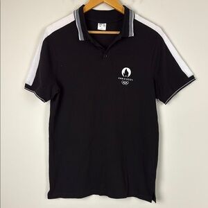 Paris Olympics 2024 Black Polo Shirt Size Small